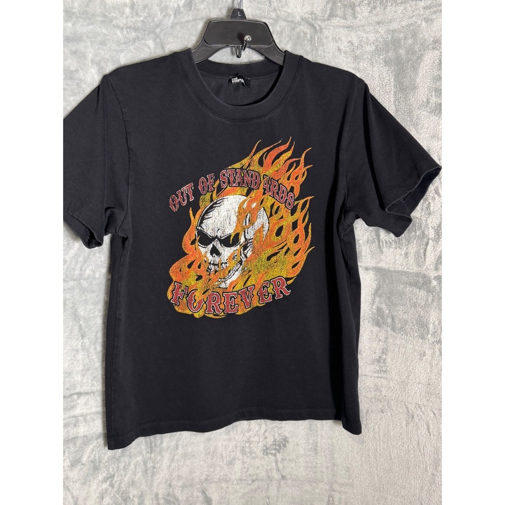 The Kooples forever and ever skull Flames Graphic T Shirt Black Size 3 US large